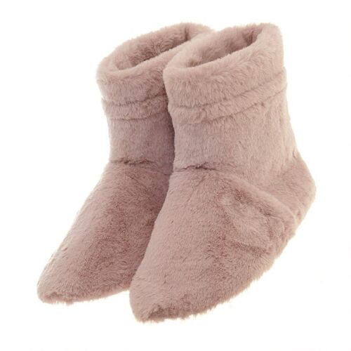 Pink Faux Fur Slipper Boots