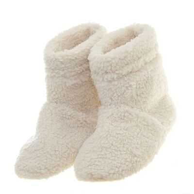 Cream - Boucle Slipper Boots