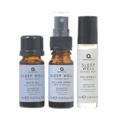 Sleep Well Set - Spray para almohadas, Rollerball y Aceite de baño