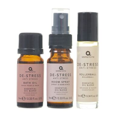 Set antistress: spray per cuscini, roller e olio da bagno