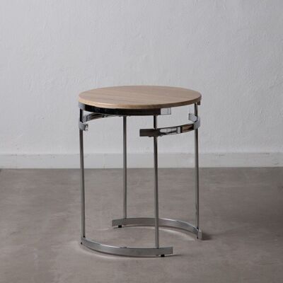 NATURAL-SILVER WOOD / METAL TABLE ST600079