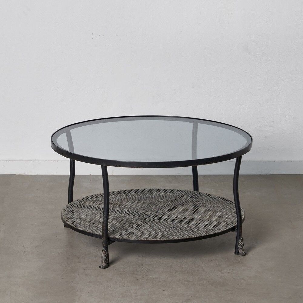 TAVOLINO DA BASSO NERO INVECCHIATO ST603128