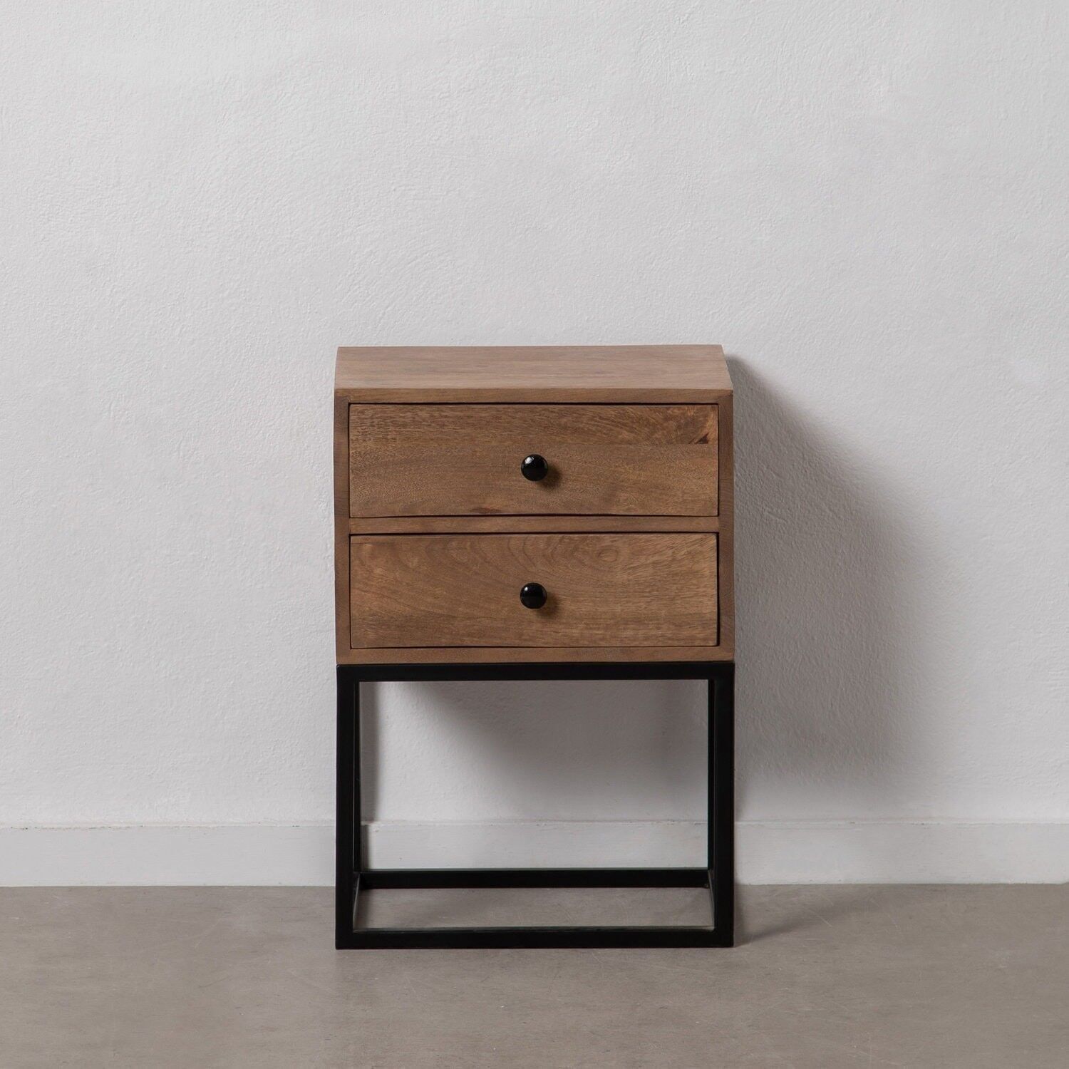 TAVOLO NATURALE-NERO LEGNO DI MANGO ST605382