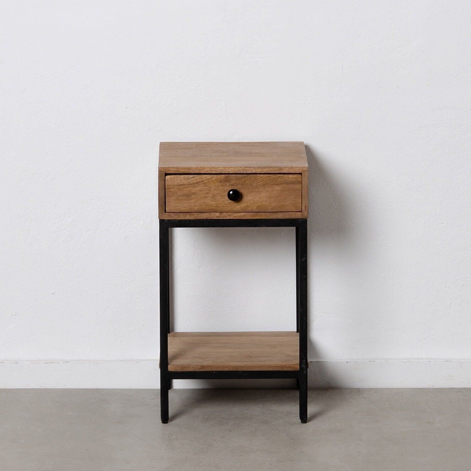 TAVOLO NATURALE-NERO LEGNO DI MANGO ST605383