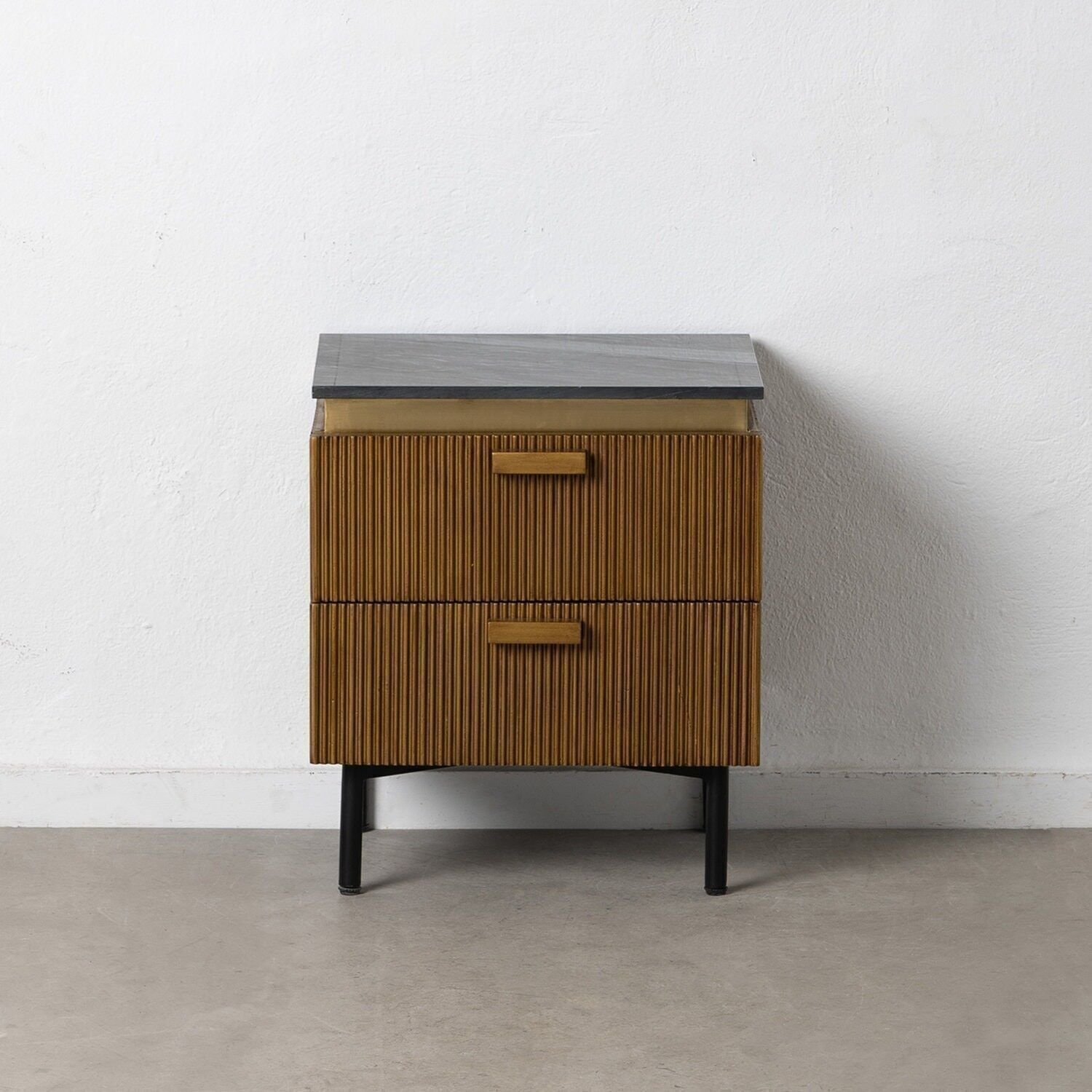 TAVOLO IN MARMO/LEGNO MARRONE-NERO ST607484