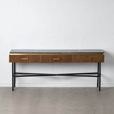BROWN-BLACK MARBLE/WOOD CONSOLE ST607485