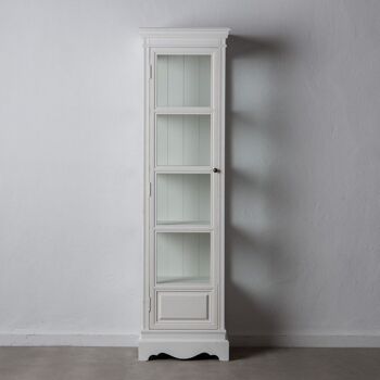 SALON ST600217 VITRINE BOIS BLANC / VERRE 1