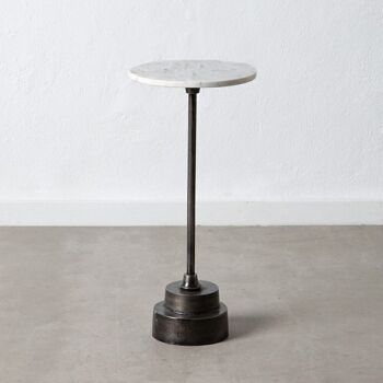 TABLE D'APPOINT ARGENT-BLANC ST603189 1