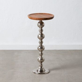 TABLE D'APPOINT NATUREL-ARGENT ST603191 1