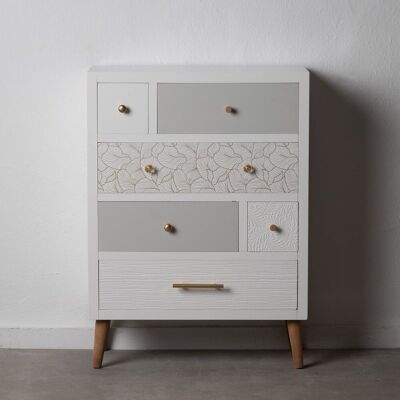 WHITE-GREY WOODEN CHEST OF PAULONIA ST600300