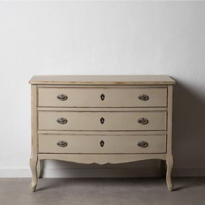 COMMODE DE CHAMBRE EN BOIS DE SAPIN CRÈME ST600278