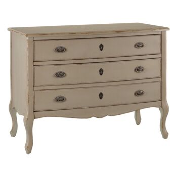 COMMODE DE CHAMBRE EN BOIS DE SAPIN CRÈME ST600278 3