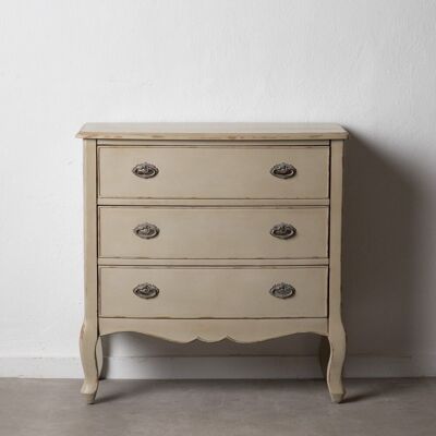 COMMODE DE CHAMBRE EN BOIS DE SAPIN CRÈME ST600277