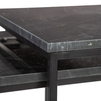 TABLE S/2 METAL-MARBRE NOIR ST600327 4
