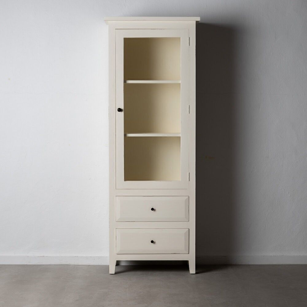 VETRINA IN LEGNO BIANCO SPENTO MINDI SOGGIORNO ST600347