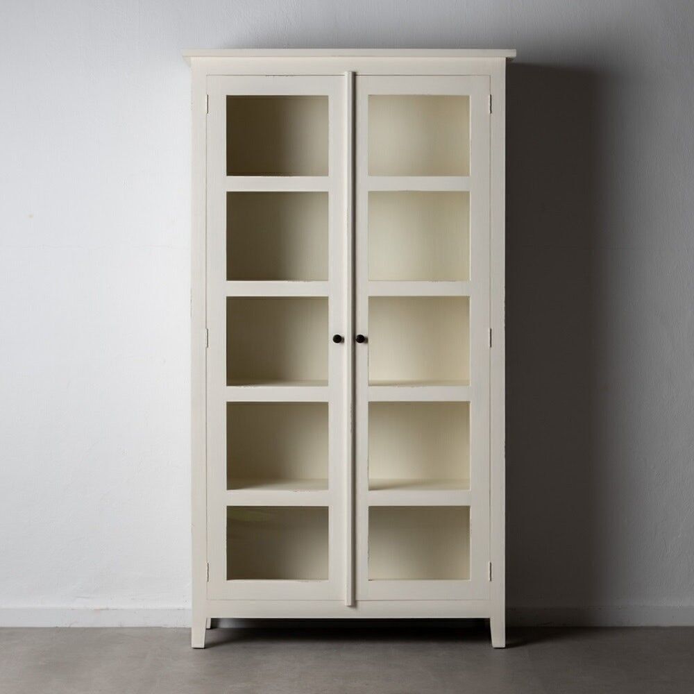 VETRINA IN LEGNO BIANCO SPENTO MINDI SOGGIORNO ST600356