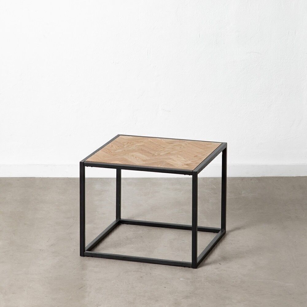 TAVOLO SPINA DI PESCE NATURALE LEGNO / METALLO ST603372