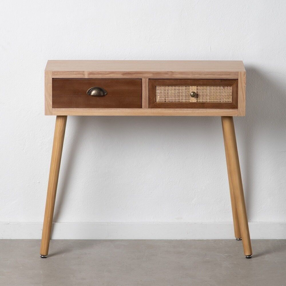 CONSOLE CREME-BOIS NATUREL-RATAN ST603477