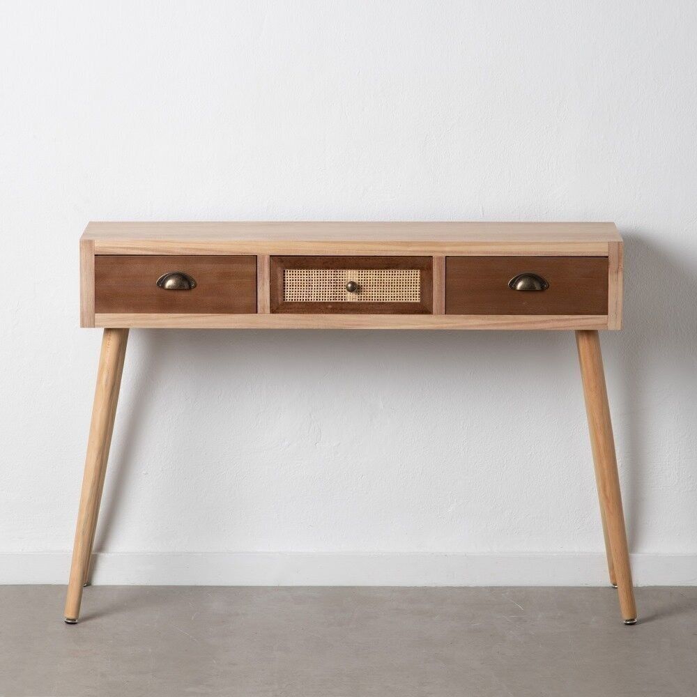 CONSOLE CRÈME-BOIS NATUREL-RATAN ST603478