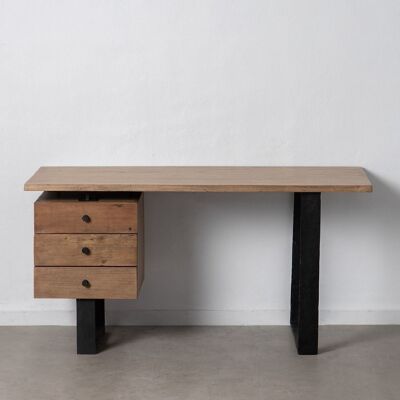 NATURAL DESK-BLACK WOOD-IRON ST605567