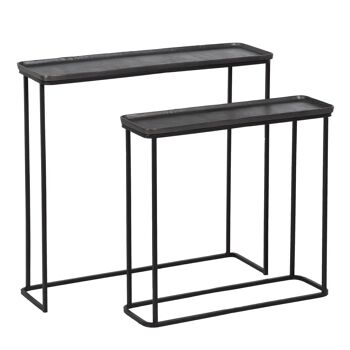 CONSOLE S/2 ENTRÉE EN MÉTAL GRIS-NOIR ST607536 3