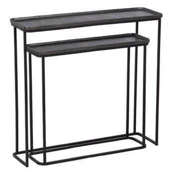 CONSOLE S/2 ENTRÉE EN MÉTAL GRIS-NOIR ST607536 4