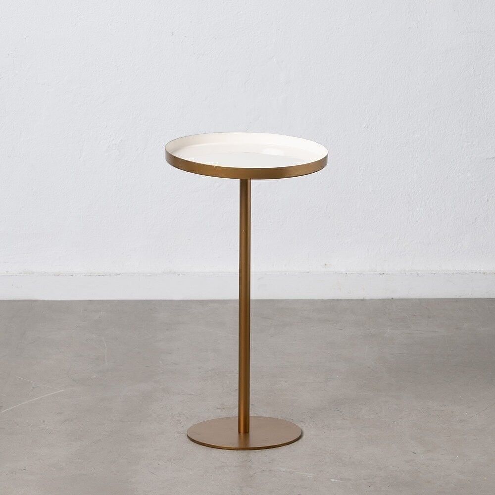 TAVOLINO DA SOGGIORNO IN FERRO BIANCO-ORO ST607549