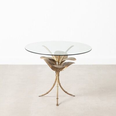 TABLE LEAVES OLD GOLD METAL-GLASS ST603543
