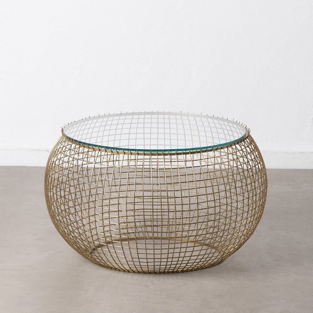 TAVOLINO DA SALOTTO GOLD FERRO/VETRO ST605580