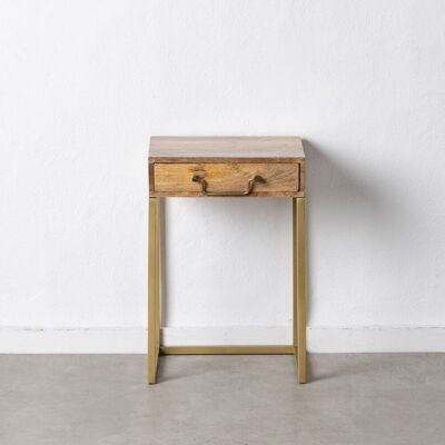 TAVOLO FERRO / LEGNO NATURALE-ORO ST605585