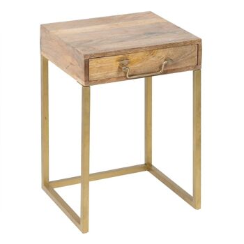 TABLE EN FER / BOIS NATUREL-OR ST605585 3