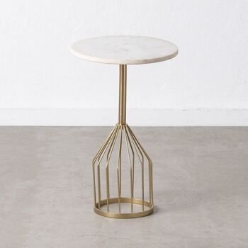 TABLE D'APPOINT BLANC-OR ST605591 1