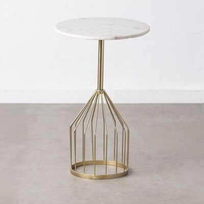TABLE D'APPOINT BLANC-OR ST605592