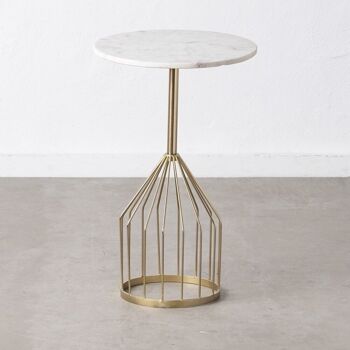 TABLE D'APPOINT BLANC-OR ST605592 1