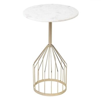 TABLE D'APPOINT BLANC-OR ST605592 2