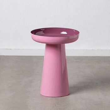 TABLE D'APPOINT DE SALON EN FER LAQUE ROSE ST605593 1