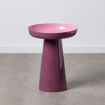 TABLE D'APPOINT DE SALON EN FER LAQUE ROSE ST605594 1