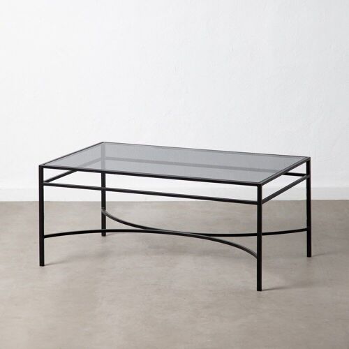 MESA CENTRO NEGRO METAL / CRISTAL SALÓN ST603583