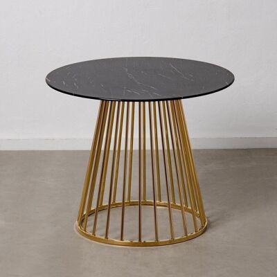 TAVOLO DA PRANZO IN MARMO NERO-ORO ST605635