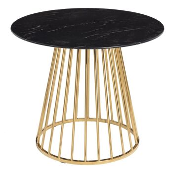 TABLE DE REPAS EN MARBRE NOIR-OR ST605635 3