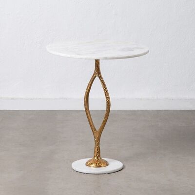 SIDE TABLE GOLD-WHITE METAL-MARBLE ST607622