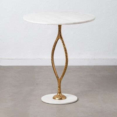 SIDE TABLE GOLD-WHITE METAL-MARBLE ST607623