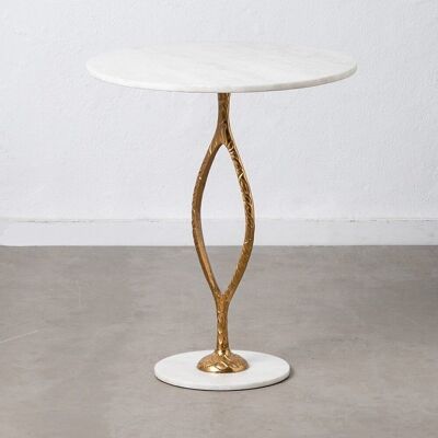 TAVOLINO METALLO ORO-BIANCO-MARMO ST607623