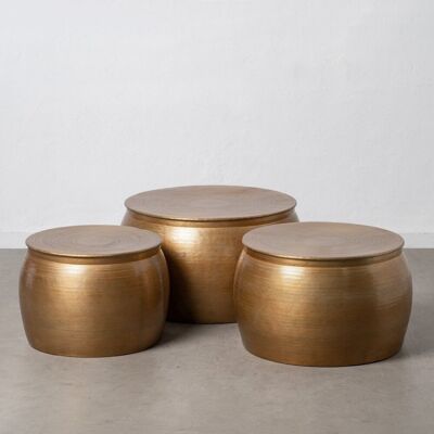 S/3 TAVOLINO ALLUMINIO OLD GOLD ST607693