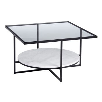 TABLE BASSE METAL-MARBRE NOIR-BLANC ST605790 3