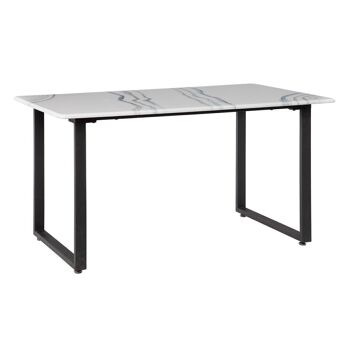 TABLE DE REPAS METAL BLANC-NOIR ST601126 3