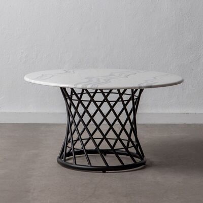 TABLE D'APPOINT BLANC-NOIR METAL-CIMENT ST601201