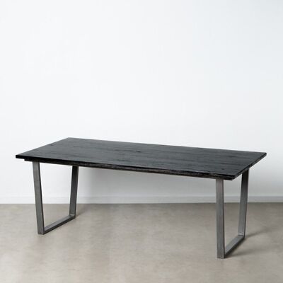 MESA COMEDOR NEGRO MADERA / METAL SALÓN ST603816