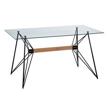 TABLE A MANGER METAL-VERRE NOIR SALON ST601311 2