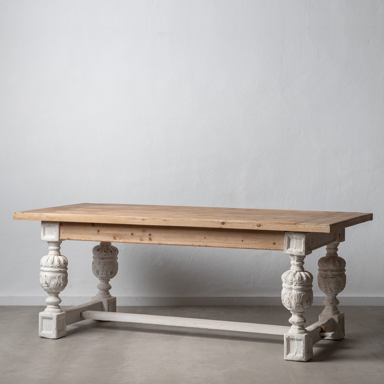 TAVOLO DA PRANZO BIANCO-NATURALE ST601325